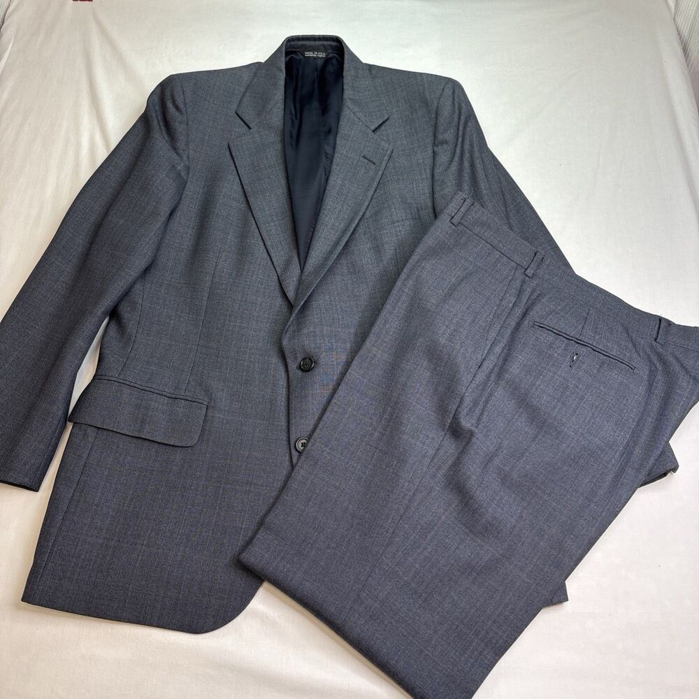 Kilgour French & Stanbury Mens Gray  Wool Suit 44R  2pc  USA Made